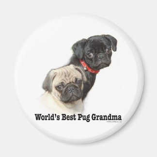 Twee Pugs Magneet