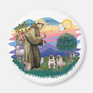Twee Pugs (reebruin) Magneet