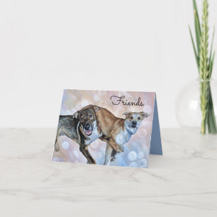 Twee puppy vrienden gevouwen Wenskaart Kaart