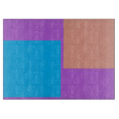 Twee quadraten op het snijvlak van glas snijplank (Voorkant)