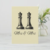 Twee Queens Lesbian Wedding Kaart (Staand voorkant)