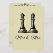 Twee Queens Lesbian Wedding Kaart (Voorkant / Achterkant)