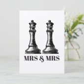 Twee Queens Lesbian Wedding Kaart (Staand voorkant)