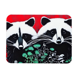 Twee Raccoons Magneet