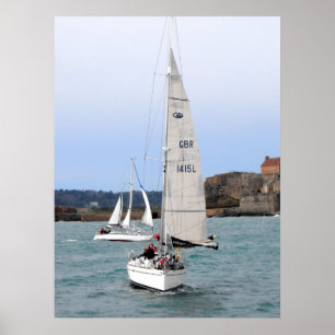 Twee racejachten poster
