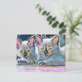 Twee ragdoll kittens briefkaart (Staand voorkant)