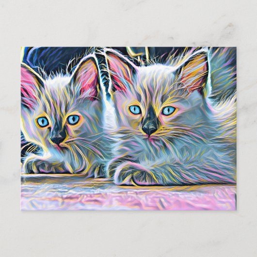 Twee ragdoll kittens briefkaart (Voorkant)