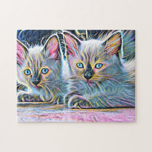Twee ragdoll kittens legpuzzel