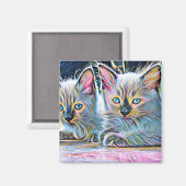 Twee ragdoll kittens magneet (Voorkant / Achterkant)