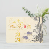 Twee Ratten Bamboe Vietnamees Nieuwjaar 2020 PHFC Save The Date (Staand voorkant)