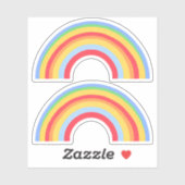 Twee regenboogvormige Stickers (Vel)