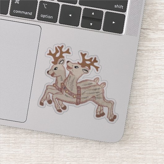 Twee rendieren sticker (Detail)