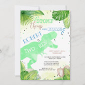Twee - Rex Dinosaur Birthday Invitation boy Kaart (Voorkant)