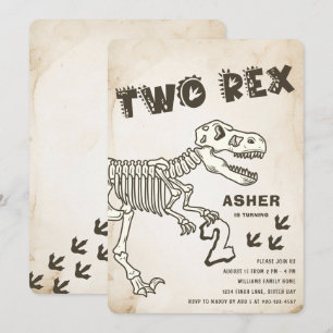 Twee Rex Dinosaurus Verjaardagsfeest Kaart