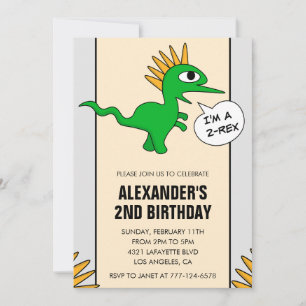 Twee rex feest jongen dinosaurus verjaardagsuitnod kaart
