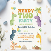 Twee Rex klaar twee partij, jongen tweede verjaard Kaart