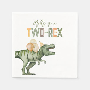 Twee-Rex verjaardagsfeestje servetten
