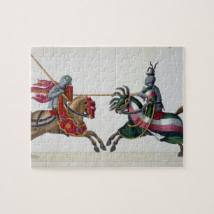 Twee ridders op een toernooi, bord uit 'A History' Legpuzzel