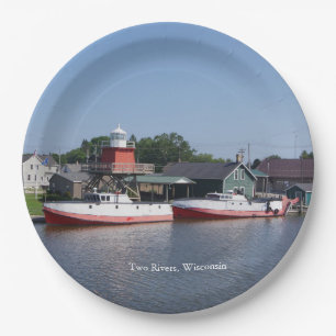 Twee rivieren, bord van Wisconsin