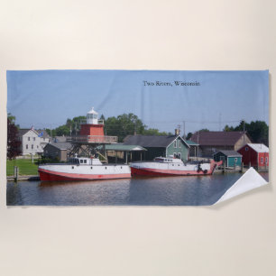 Twee rivieren, de Wisconsin-badhanddoek Strandlaken