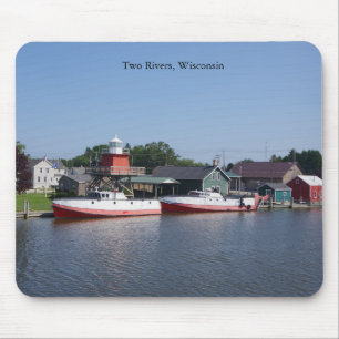 Twee rivieren, Wisconsin mousepad Muismat