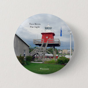 Twee rivierkeuzerondjes ronde button 5,7 cm