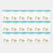 Twee Robin redborsts in Winter Inpakpapier Vel (Voorkant 2)