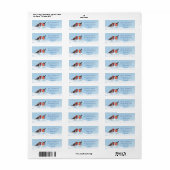 Twee robins, sneeuw etiket (Full Sheet)