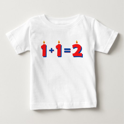 Twee rode 2e verjaardag baby meisje jongen T-shirt (Voorkant)