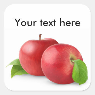 Twee rode appelen vierkante sticker