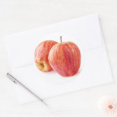 Twee rode appels ronde sticker (Envelop)