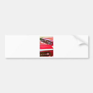 Twee Rode Chevy Impalas met licht Bumpersticker