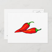 Twee Rode Chili-paprika's aan de zijkant Briefkaart (Voorkant / Achterkant)