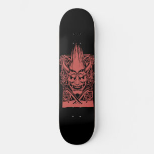 Twee rode demonen met zwaarden skateboard