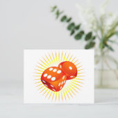 Twee rode dices. briefkaart (Staand voorkant)