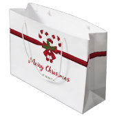 Twee rode en witte snoepjes met tekst groot cadeauzakje (Achterkant Gekanteld)