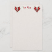 Twee rode gothische harten van Botten met witte sc Briefpapier (Voorkant / Achterkant)