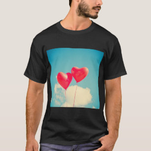 Twee rode hart ballonnen ontwerp t-shirt