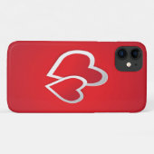 Twee rode harten Case-Mate iPhone case (Achterkant (horizontaal))