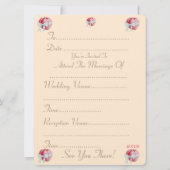 Twee rode harten gebonden met witte boog bruiloft kaart (Achterkant)