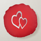 Twee Rode Harten Rond Kussen (Achterkant)