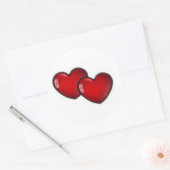 Twee rode harten sticker (Envelop)