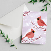 Twee rode kardinalen | Waterverf-herinnering Briefkaart