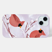 Twee rode kardinalen | Waterverf-herinnering Case-Mate iPhone Case (Achterkant (horizontaal))