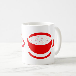 Twee rode koffiebekers met sterren koffiemok