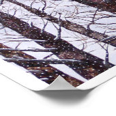 Twee rode vogels in de winter poster (Hoek)