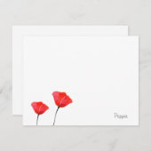 Twee rode Waterverf rode papavers Notitiekaartje (Voorkant / Achterkant)
