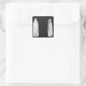 Twee rouwenden vierkante sticker (Tas)