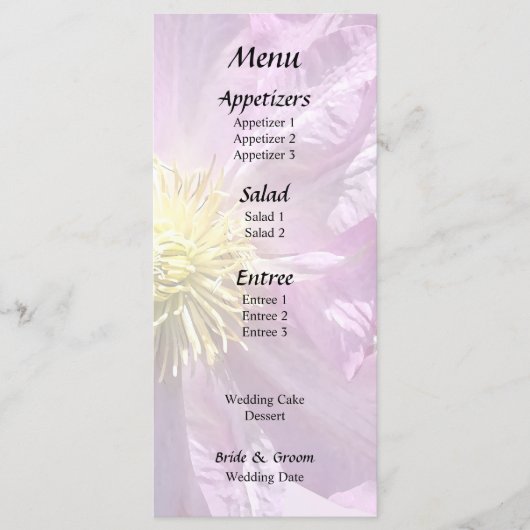 Twee Roze Clematis Menu (Voorkant)