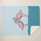 Twee roze flamingo's op groot water sherpa deken (Voorkant (horizontaal))